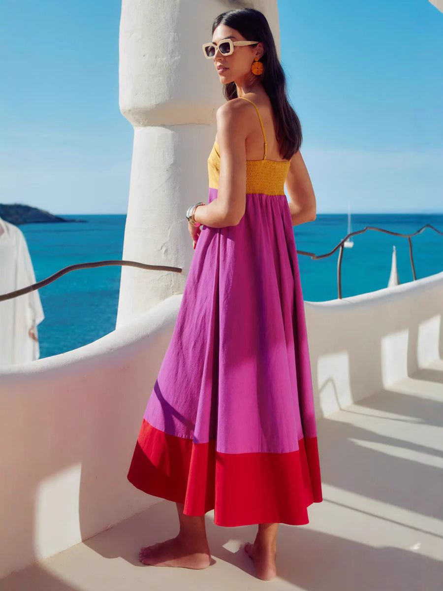 Color Block Cami Maxi Dress