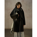 Detachable Hood Oversized Wool Blend Double-Sided Nylon Coat