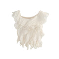 French Style Off-Shoulder Ruffle Chiffon Shirt | Sweet Elegant Blouse