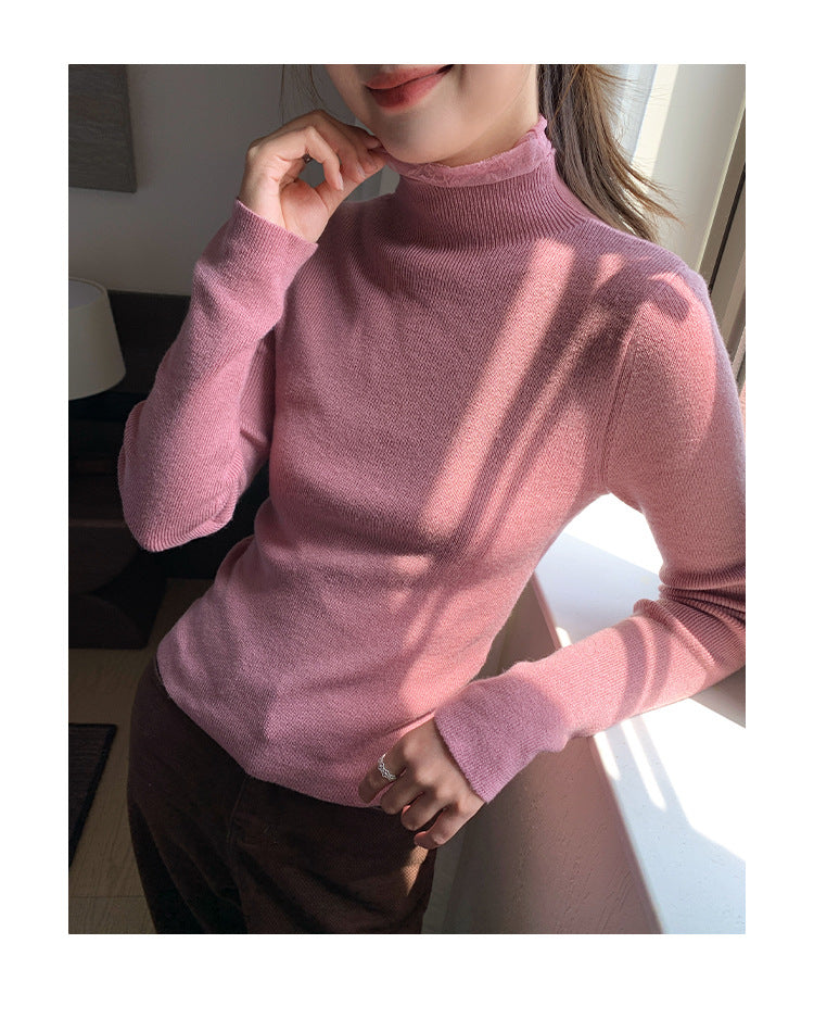 Half-height crew neck sweater