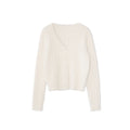 Gentle and sweet v-neck versatile long-sleeved knitted cardigan