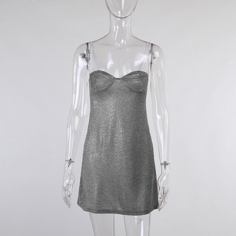 Glitter bright diamond suspender princess dress sexy hip suspender skirt