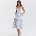 One-word shoulder pleated lace floral dress