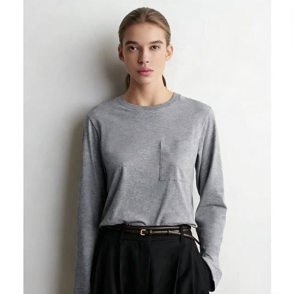 White Crew Neck Long Sleeve T-Shirt