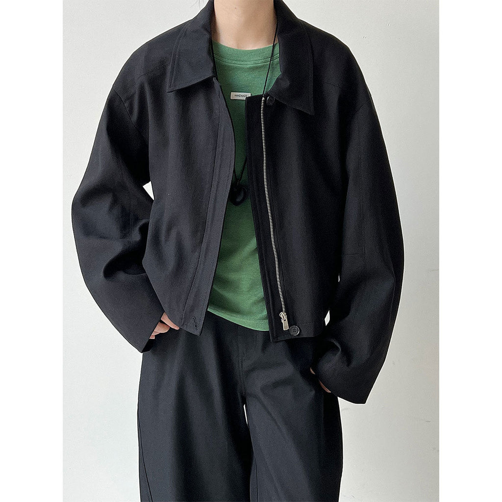 Minimalist high-end lapel jacket jacket women's short autumn new casual wide cotton and linen top