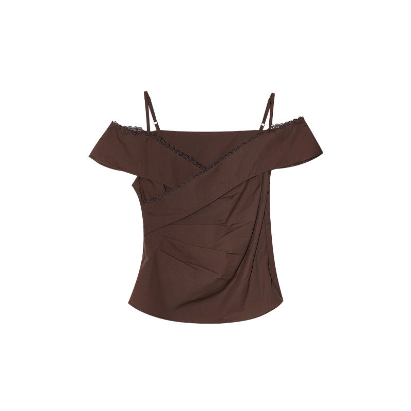 Short Sleeve Shirt Sexy Off-Shoulder Top