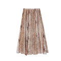 Spring retro vacation wind pendant elegant pleated silk print skirt