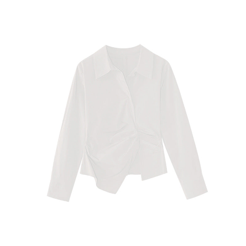 Stylish Irregular Split Waist Long Sleeve Shirt
