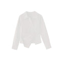 Stylish Irregular Split Waist Long Sleeve Shirt