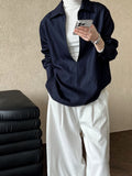 Light ripe long-sleeved V-neck shirt women's autumn new fashion imitation denim overlay top