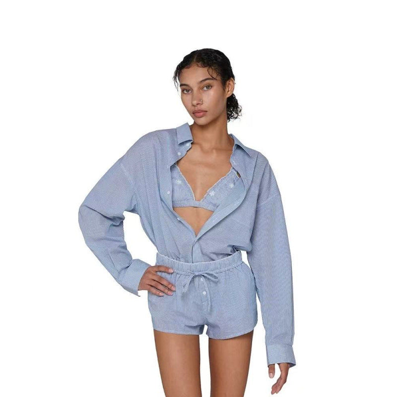 Sexy seaside vacation three-piece breathable set