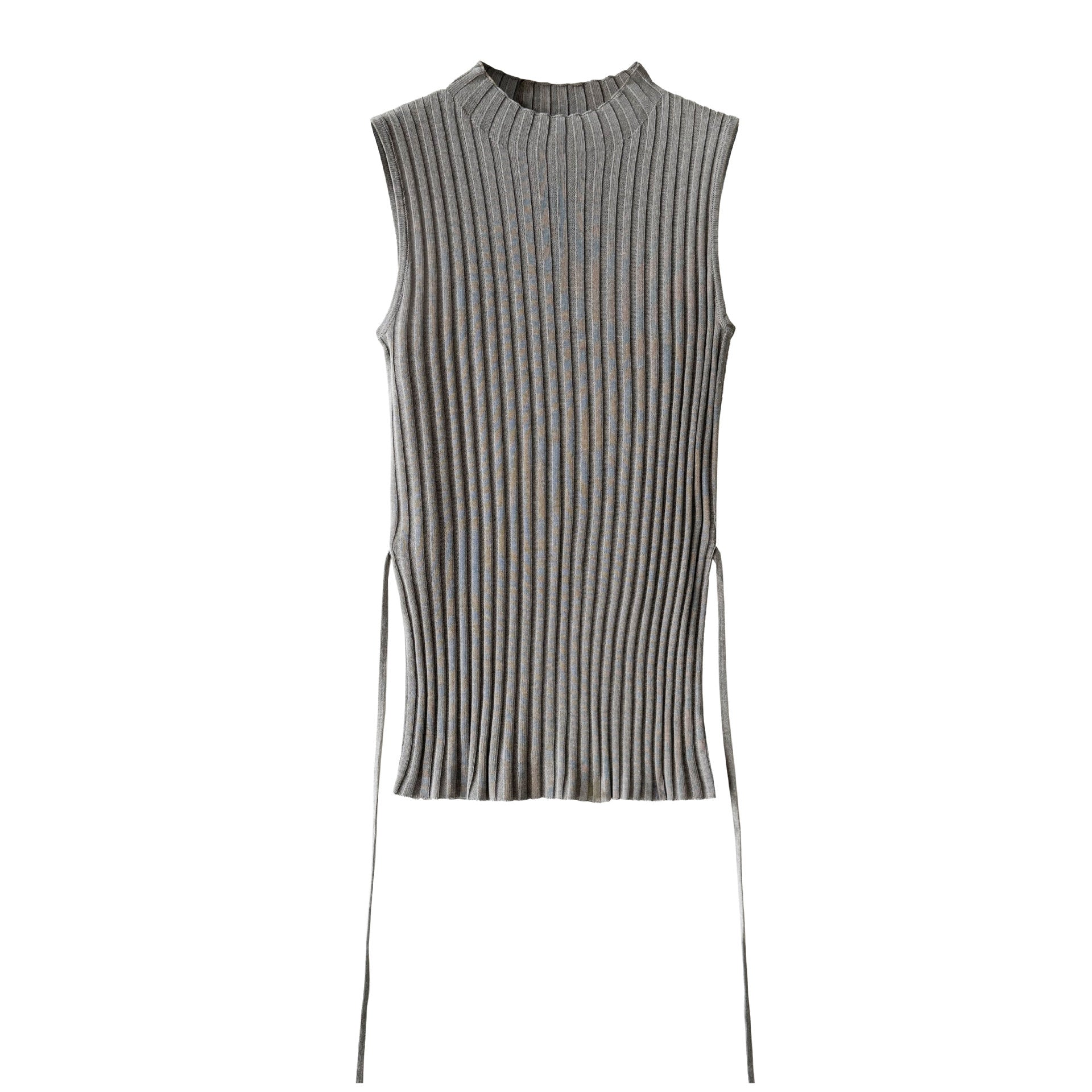 Semi-turtleneck simple sleeveless knitted vest women's 26 spring new slim-fit strap bottoming top