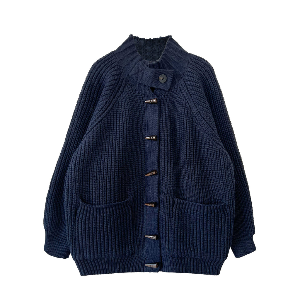 French rough knit retro lazy wind sweater jacket
