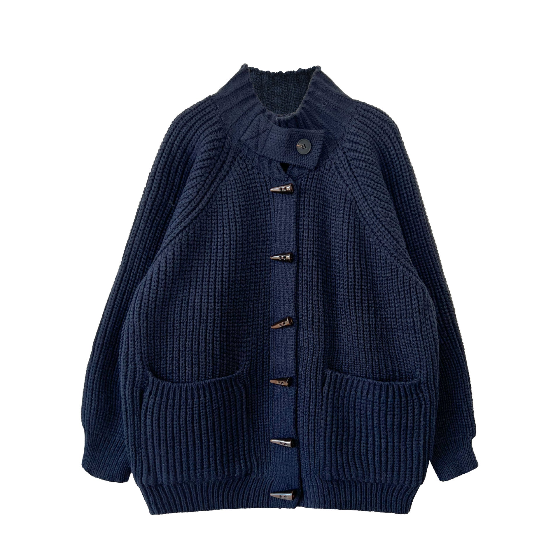 French rough knit retro lazy wind sweater jacket
