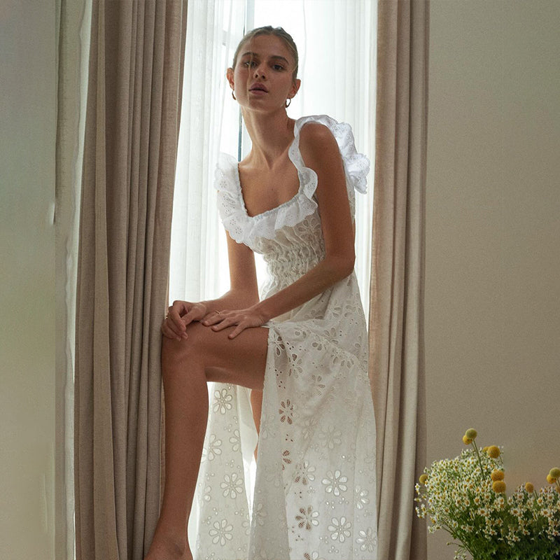 Embroidered Midi Dress