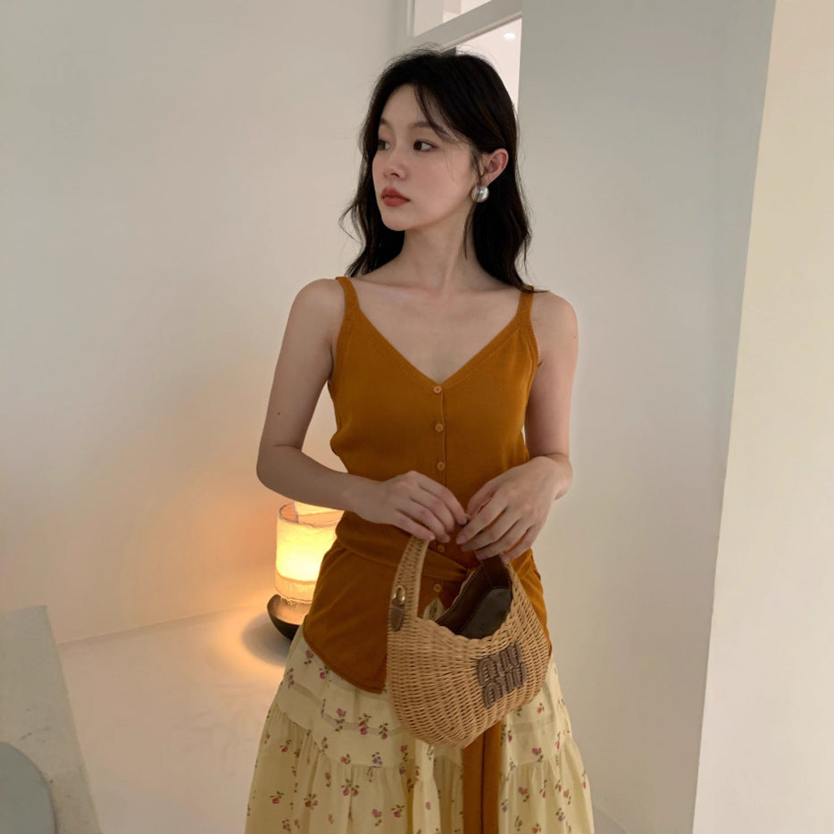 Sweet floral lace mid-length A-shaped skirt