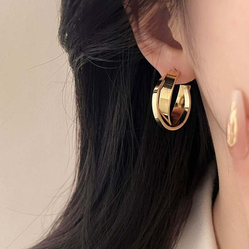 Shang commuter simple earrings ins wind earrings niche design jewelry