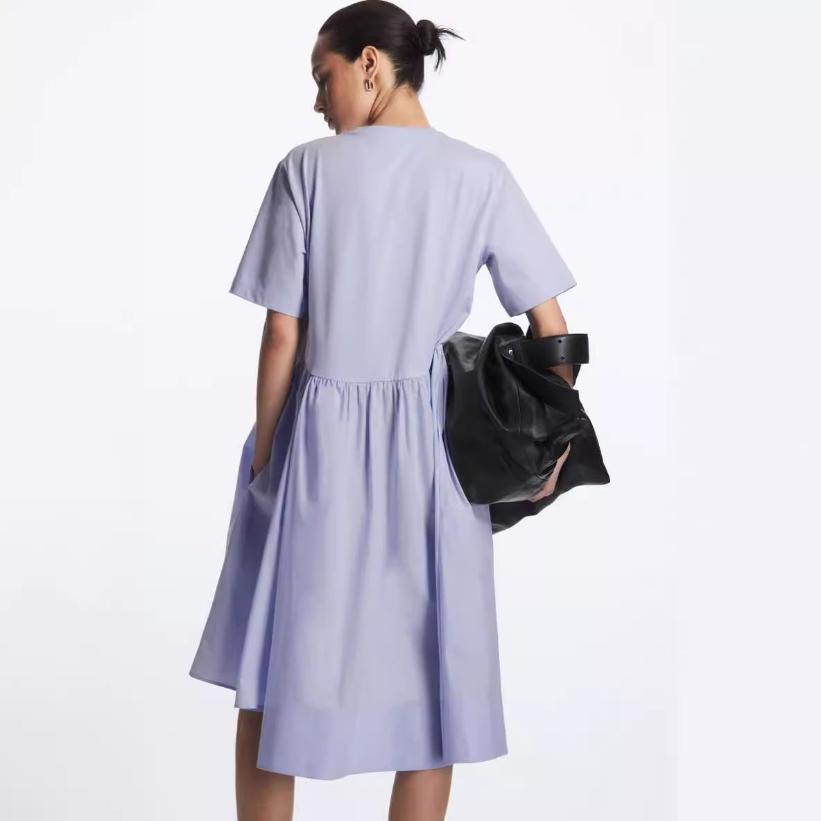 Short Sleeve Casual Edition Stitching Irregular Dress