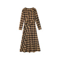 Plaid dress women's long one-piece strap high waist skirt