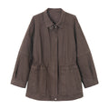 Spring skin-friendly and breathable Tencel cotton stand-up collar over-silho cargo jacket
