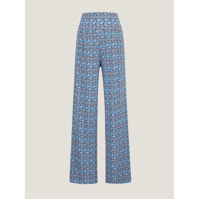 Spring and Autumn Women's Simple Versatile Printed High Elastic Casual Pants