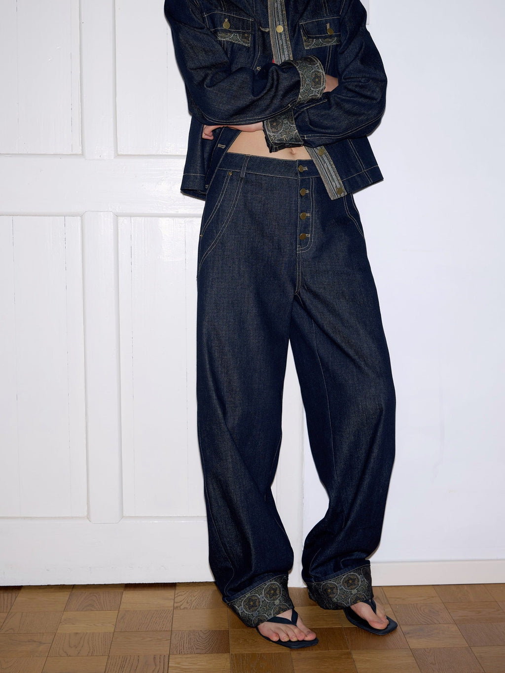 Splicing Casual Curling Floor Pants Trousers