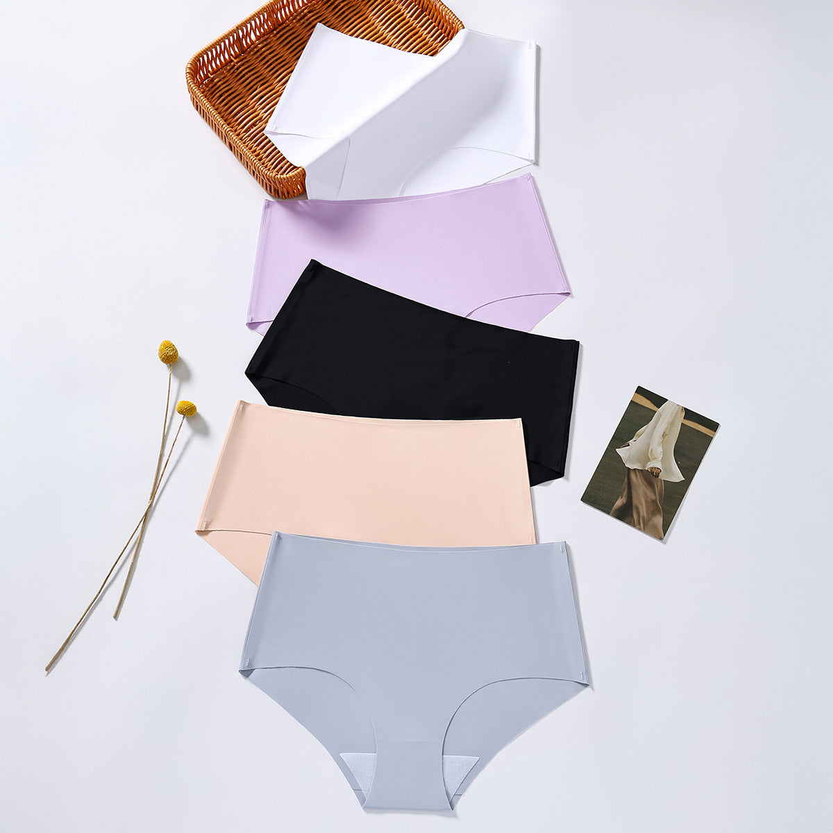 High waist seamless briefs yoga sports comfortable women's underwear women's breathable ice silk underwear