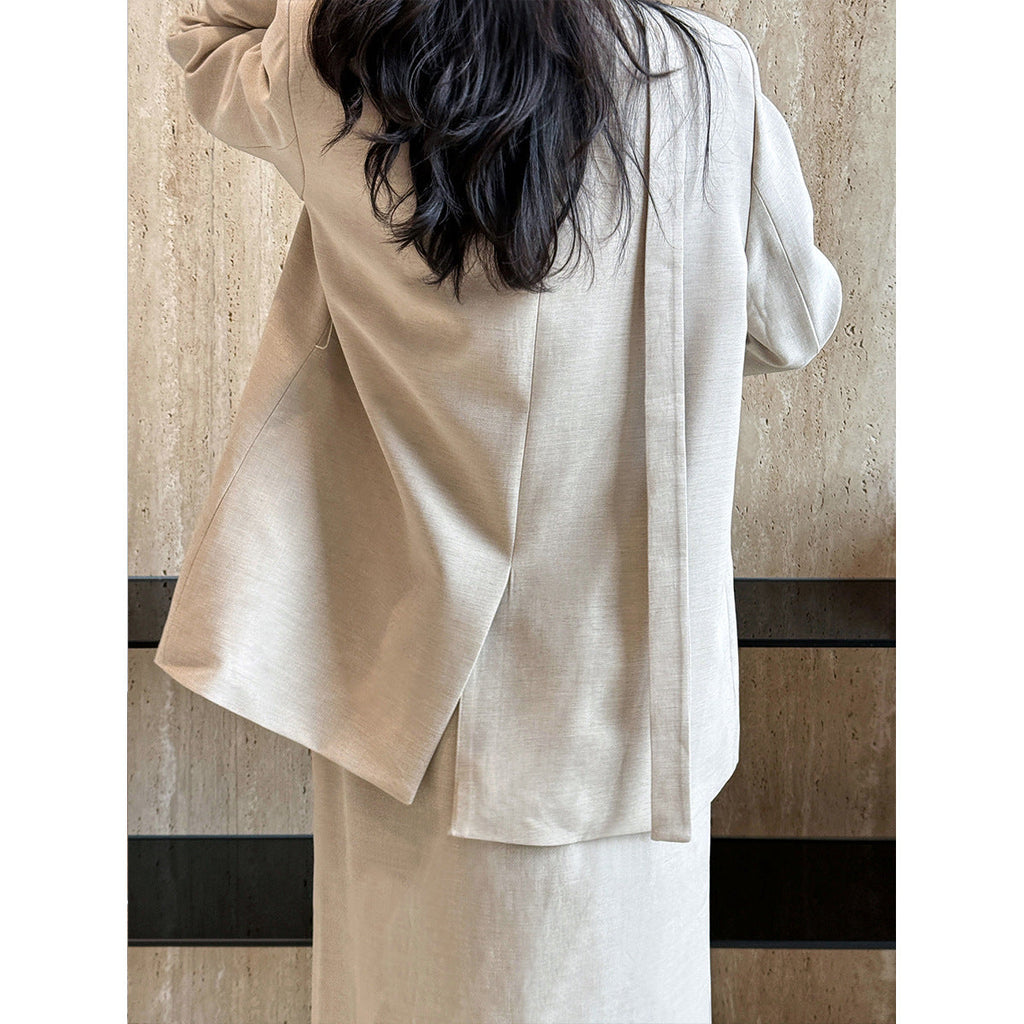 Spring new suspender dress + coat two-piece set