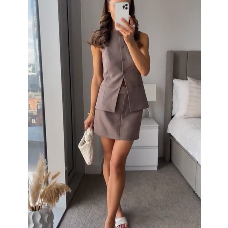 New small suit top jacket slim temperament commuter skirt suit women