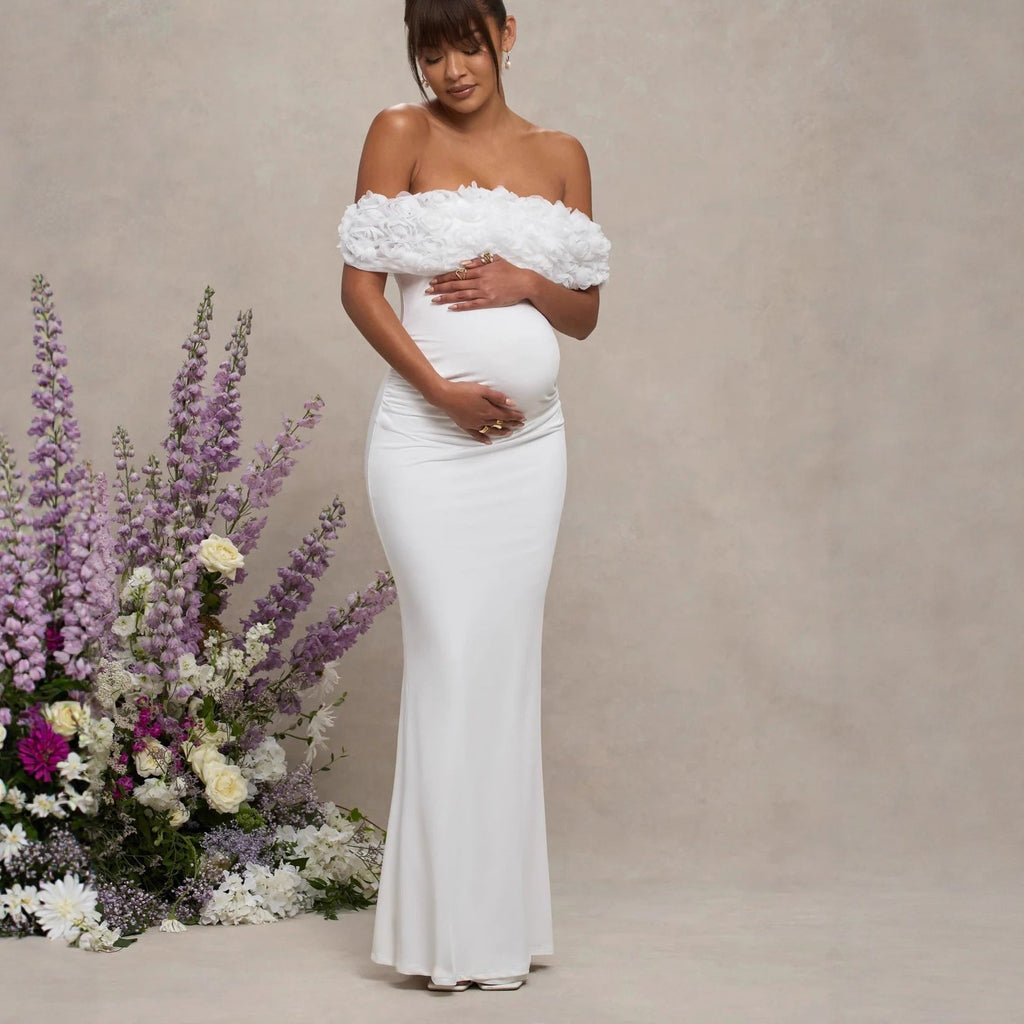New fashion splicing flower one-word shoulder dress backless sexy tube top skirt