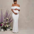 New fashion splicing flower one-word shoulder dress backless sexy tube top skirt
