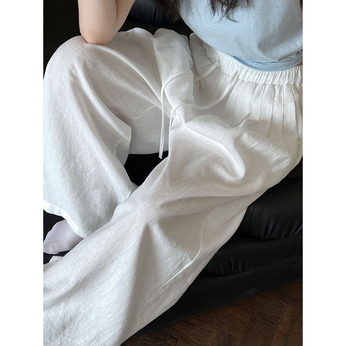 Japanese Yamamoto Pants Versatile Casual Skinny Wide Leg Pants Women's Summer Commuter Tencel Ramie Pants Thin