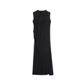 Lapel High Waist Sleeveless A-Line Maxi Dress