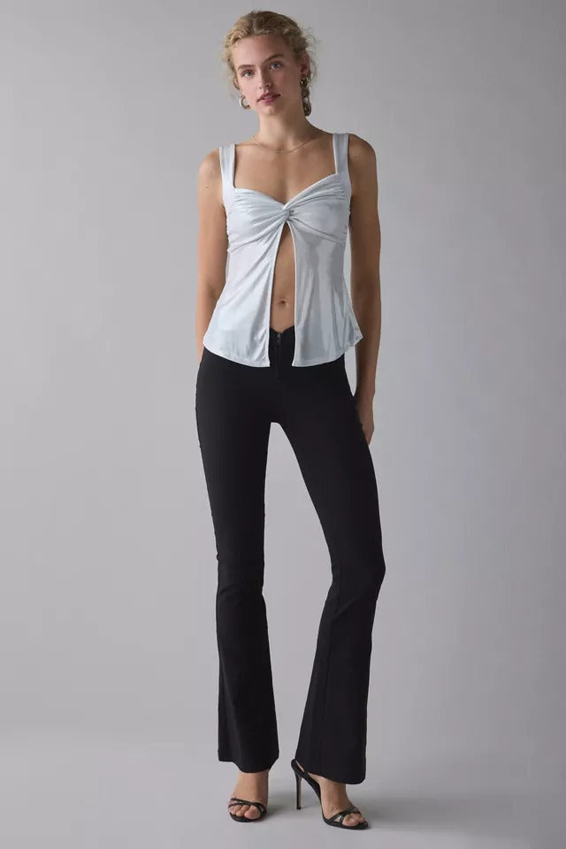 Stylish sexy gal V-neck pleated cardigan