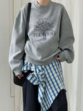 Korean tulip retro peach heart neck silhouette sweater women's autumn new lazy top