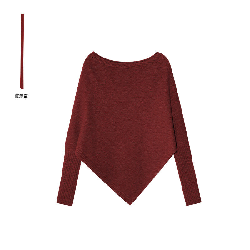 Five-color sweater lazy wind streamer scarf loose irregular two wear