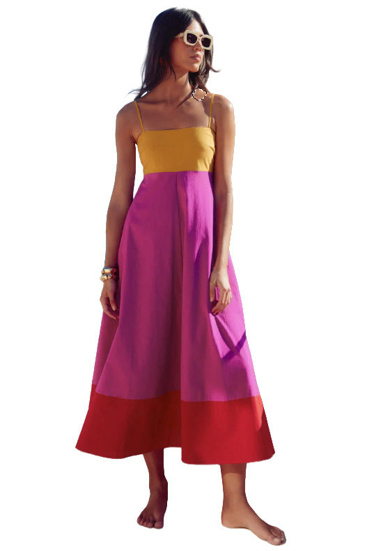 Color Block Cami Maxi Dress