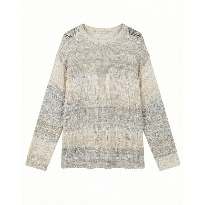 Lazy style texture knitted sweater