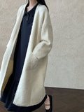 Soft and cozy wool knit long cardigan for women, new autumn korean style, thick and relaxed sweater jacket