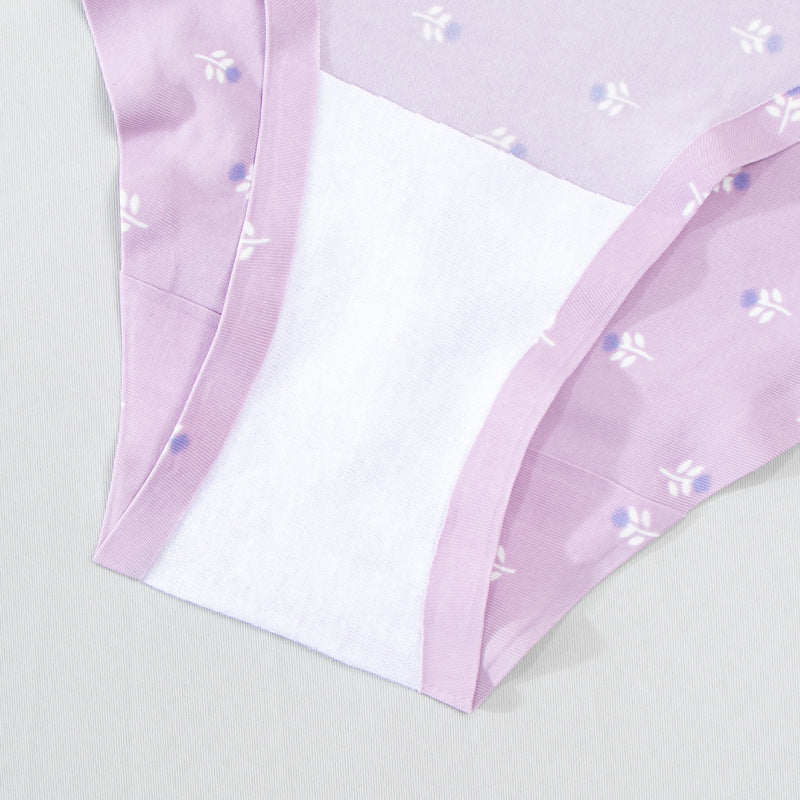Popular ice silk printed seamless underwear women's buttocks comfortable breathable quick-drying women's briefs thin