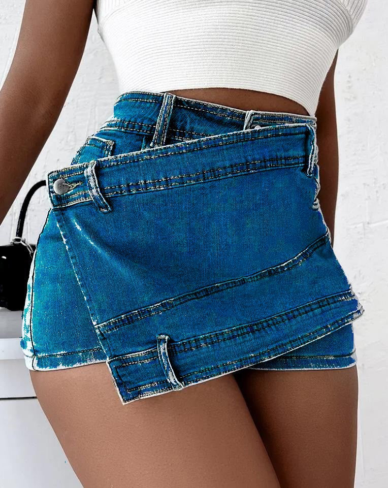 High Waist Wide Leg Denim Pants