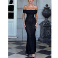 Spot new fashion lace one-word shoulder dress halter hot girl sexy tube top dress