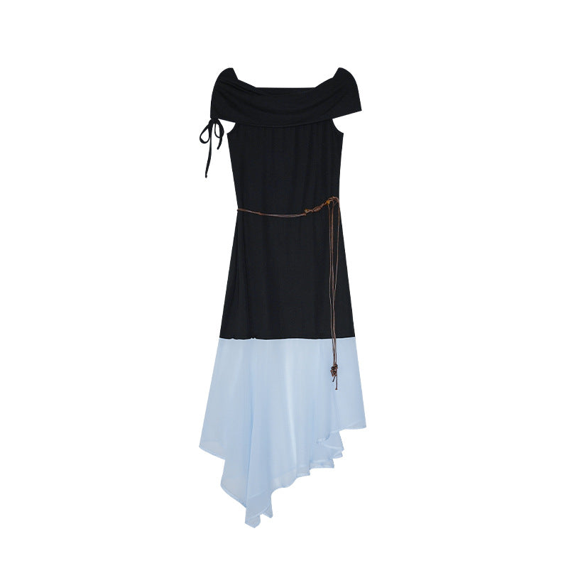 Asymmetrical Off-Shoulder Maxi Dress