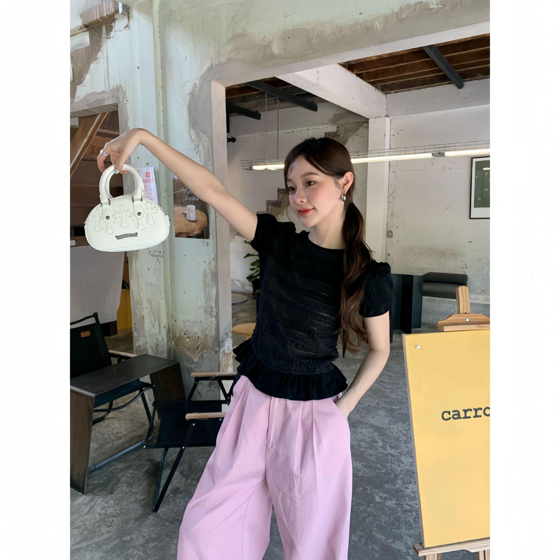 Stylish niche thin versatile texture bottoming shirt