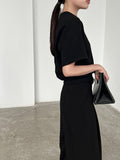 French loose hollow backless short-sleeved women's summer new waist and thin high-end T-shirt top