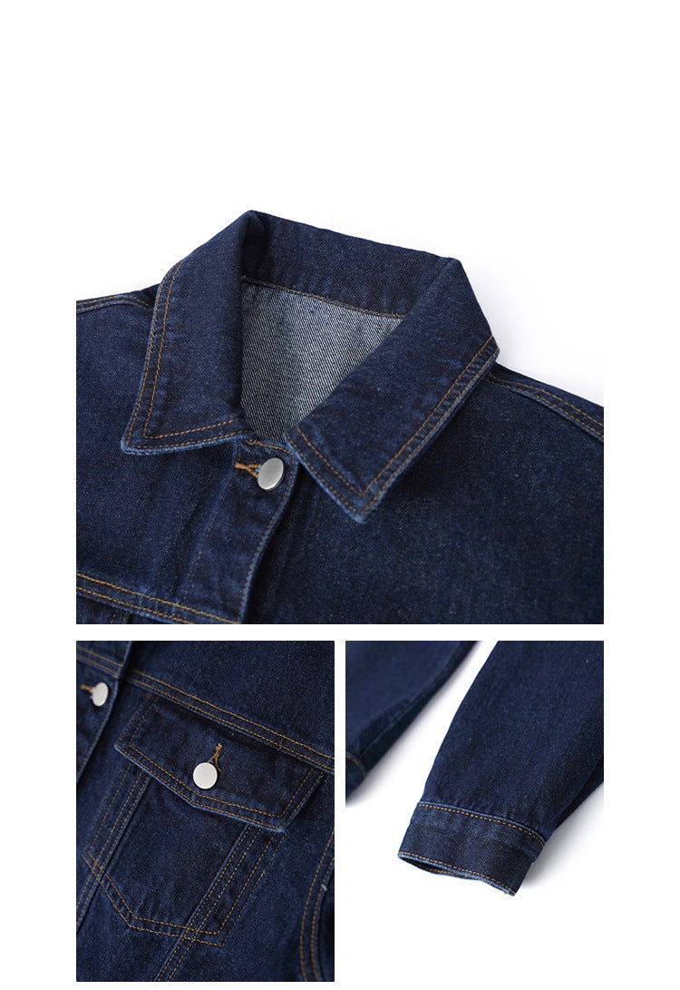 Single-breasted temperament denim jacket