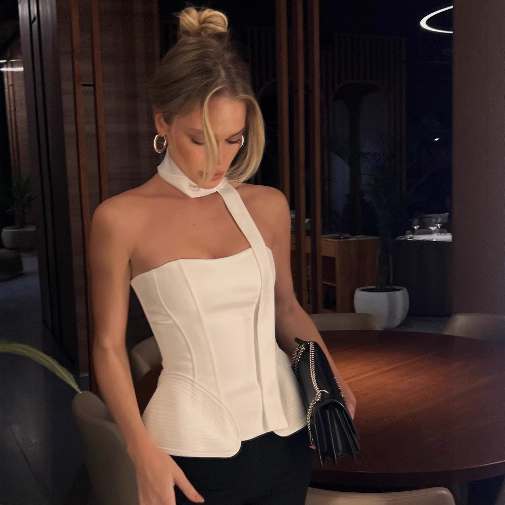 Women's new INS style hottie top fashion tube top waist vest sexy fishbone bra women