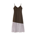 Temperament sequined splicing hem suspender dress