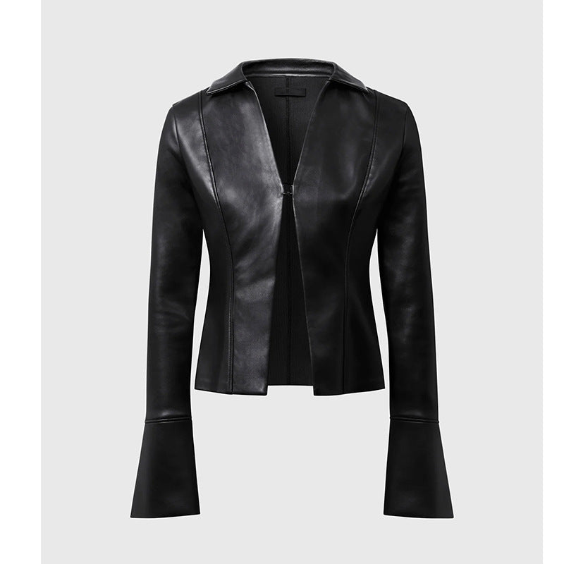 Autumn and winter lapels, suits, small jackets, hot girl cardigans, leather jackets, motorcycle style short styles