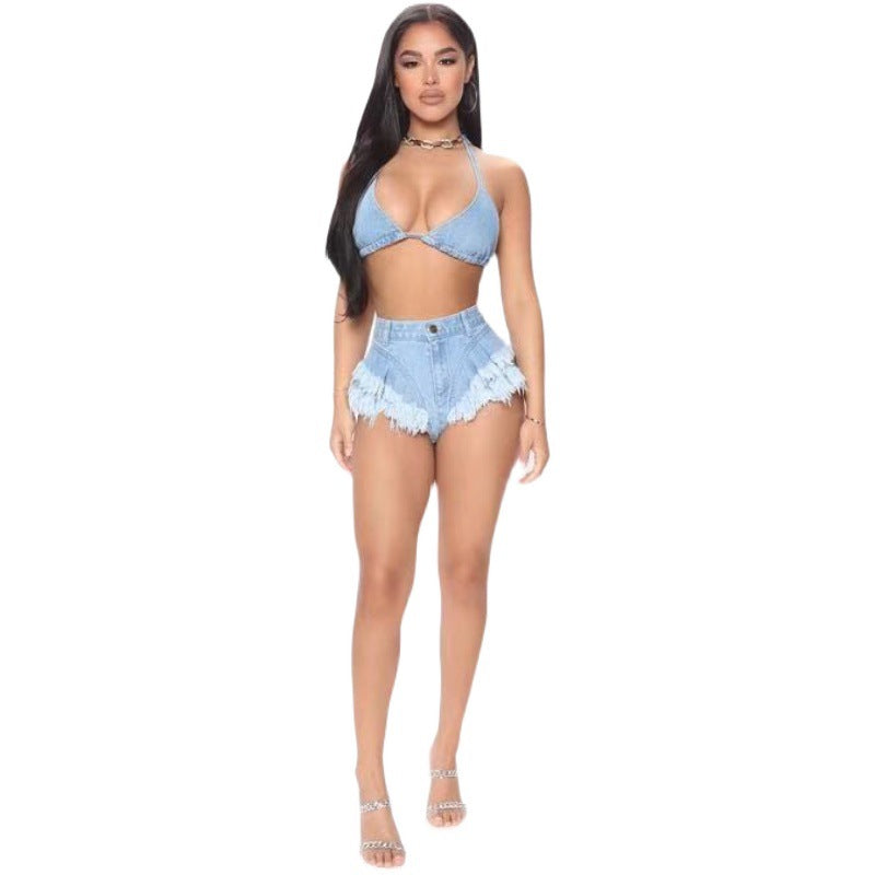 High-Waisted Denim Hot Shorts
